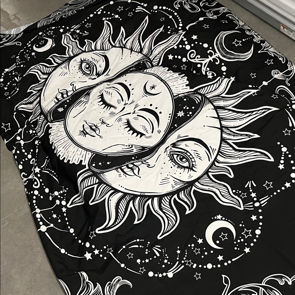 Black and White Celestial Tapestry